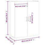 vidaXL Armoire murale chêne marron 69 5x34x90 cm