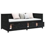 vidaXL Lit de jour Noir 90x190 cm Bois de pin massif
