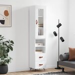 vidaXL Buffet haut Blanc 34 5x34x180 cm Bois d'ingénierie