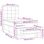 vidaXL Sommier à lattes de lit avec matelas Noir 100x200 cm Tissu