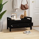 vidaXL Banc d'entrée Noir 80x40x43 cm Bois de pin massif