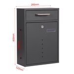 Bloc de 4 boîtes aux lettres murale v51 anthracite courrier porte-nom