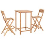 vidaXL Ensemble de bar 3 Pièces Bois de teck solide