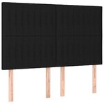 vidaXL Sommier à lattes de lit avec matelas Noir 140x200 cm Tissu
