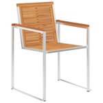 vidaXL Chaises de jardin avec coussins lot de 2 Acacia solide et acier