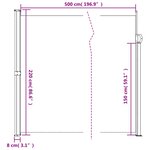 vidaXL Auvent latéral rétractable marron 220x500 cm