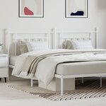 vidaXL Tête de lit métal blanc 193 cm