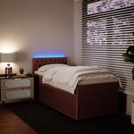 vidaXL Sommier à lattes de lit avec matelas Rose 100x200 cm Velours