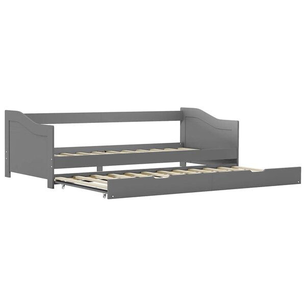 vidaXL Cadre de lit extensible Gris Bois de pin 90x200 cm