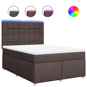 vidaXL Sommier à lattes de lit avec matelas Marron foncé 140x190 cm