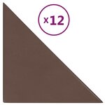 vidaXL Panneaux muraux 12 Pièces Marron 30x30 cm Similicuir 0 54 m²