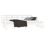 vidaXL Lit coulissant blanc bois de pin massif 2x(90x200) cm