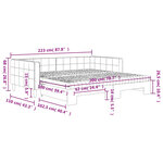vidaXL Lit de jour avec lit gigogne et matelas noir 100x200 cm velours