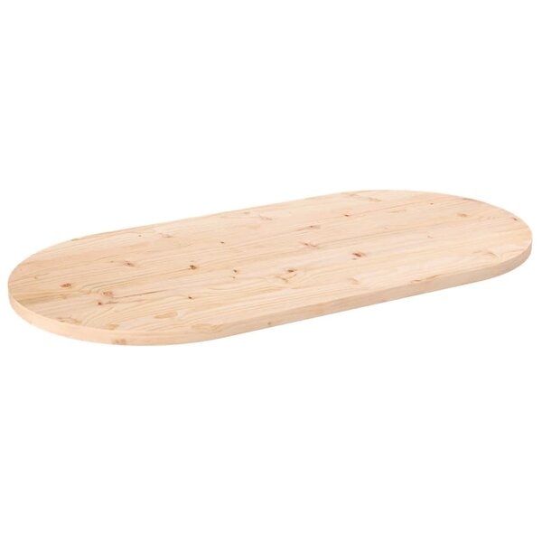 vidaXL Dessus de table 100x50x2 5 cm bois de pin massif ovale
