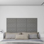 vidaXL Panneaux muraux 12 Pièces Gris 60x30 cm Similicuir 2 16 m²