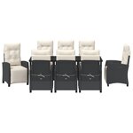 vidaXL Set de jardin de 9 pièces en rotin noir