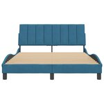 vidaXL Cadre de lit avec tête de lit bleu 140x190 cm velours