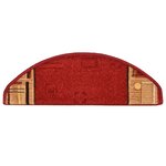 vidaXL Tapis d'escalier autocollants 15 Pièces Rouge 65x21x4 cm