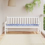 vidaXL Coussin de banc de jardin rayures bleues et blanches 180x50x7cm