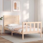 vidaXL Cadre de lit et tête de lit 100x200 cm bois massif