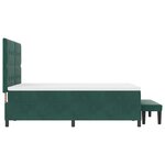 vidaXL Lit à ressorts avec matelas et banc Vert foncé 140x190 cm Velours