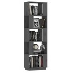 vidaXL Bibliothèque/Séparateur de pièce Gris 51x25x163 5 cm Pin solide