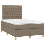vidaXL Sommier à lattes de lit avec matelas taupe 120x190 cm tissu