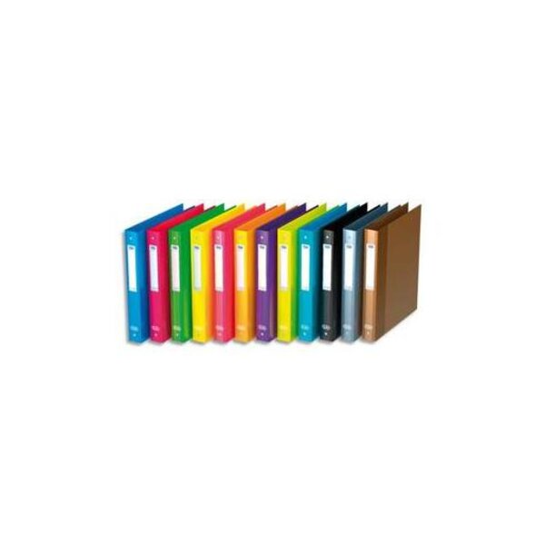 Classeur 4 anneaux SCHOOL LIFE rembordé carte, format A4+, dos de 4 cm, assortis ELBA