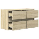 vidaXL Meuble TV mural avec lumières LED chêne sonoma 80x31x45 cm
