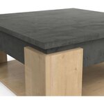 Table basse carrée AUSTIN - chêne Hamilton et Sidewalk - 80 x 80 x 37 2 cm