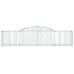 vidaXL Paniers à gabions arqués 6 Pièces 300x50x60/80 cm fer galvanisé