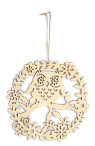 Suspension Hibou Ajoure En Bois 220X220X3