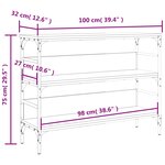 vidaXL Table console chêne fumé 100x32x75 cm bois d'ingénierie
