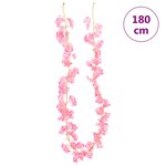 vidaXL Guirlandes de fleurs de Noël 6 Pièces rose foncé 180 cm