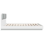 vidaXL Cadre de lit avec tête de lit et lumières LED blanc 160x200 cm