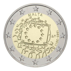 2 euros commémorative Malte 2015 UNC- 30 ans du Drapeau Européen.