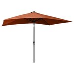 vidaXL Parasol avec LED et mât en acier Terre cuite 2x3 m