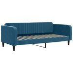 vidaXL Lit de jour avec lit gigogne et matelas bleu 90x200 cm velours