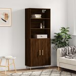 vidaXL Buffet haut Chêne marron 69 5x34x180 cm Bois d'ingénierie