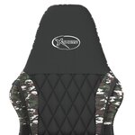 vidaXL Chaise de jeu Noir et camouflage Similicuir