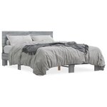 vidaXL Cadre de lit sonoma gris 120x200 cm bois d'ingénierie et métal
