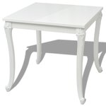 vidaXL Table à manger 80x80x76 cm blanc brillant