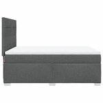 vidaXL Sommier à lattes de lit avec matelas Gris foncé 140x190cm Tissu