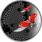 Pièce de monnaie en Argent 25 Dollars g 62.2 (2 oz) Millésime 2024 Entoma LADYBIRD