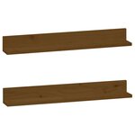 vidaXL Étagères murales 2 Pièces Marron miel 80x11x9cm Bois de pin massif