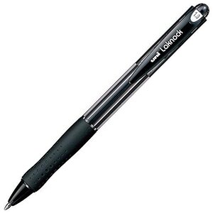 Stylo bille Laknock SN100/10 Rétract. Grip Pte Moy. 1mm Noir UNI-BALL