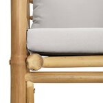 vidaXL Salon de jardin 8 Pièces avec coussins gris clair bambou