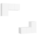 vidaXL Ensemble de meubles TV 4 Pièces Blanc Bois d'ingénierie