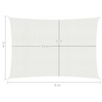 vidaXL Voile d'ombrage 160 g/m² Blanc 3x6 m PEHD