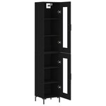 vidaXL Buffet haut Noir 34 5x34x180 cm Bois d'ingénierie